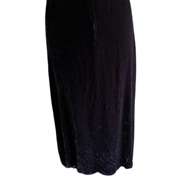 Vintage  60s 70s maxi velvet dress, aubergine big statement collar - Picture 4 of 13